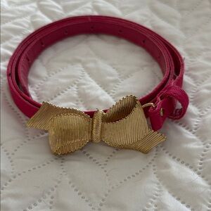 Lilly Pulitzer Pink Belt with Gold Bow M/L